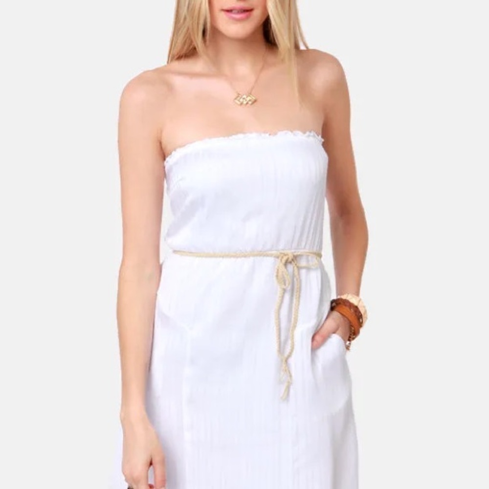 Volcom White Strapless Dress